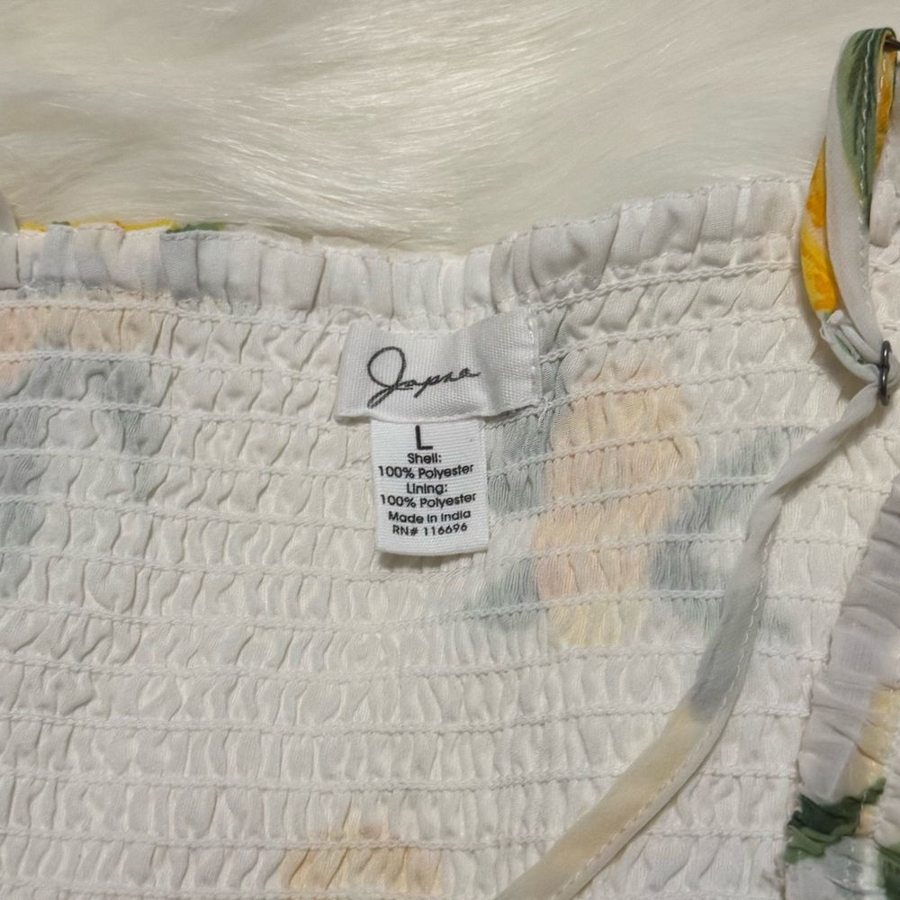 White dress with lemon print Size L. - Picture 9 of 10